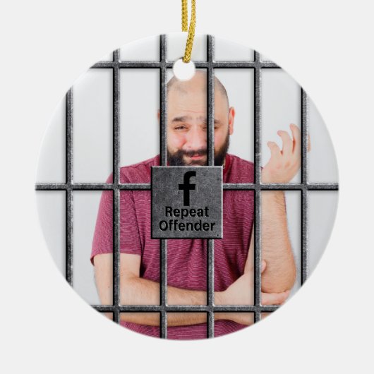 ソーシャルメディアの牢獄の写真 セラミックオーナメント (正面)