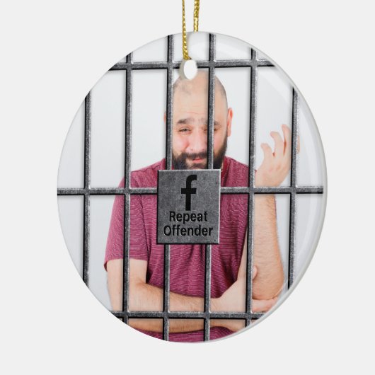 ソーシャルメディアの牢獄の写真 セラミックオーナメント (左)
