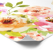 ソーシャルメディアの看板 |ロマンチックな開花 |金ゴールド文字 ポスター (角)