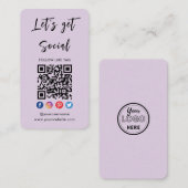 ソーシャルメディアの紫Qrコードに接続 名刺 (正面/裏面)