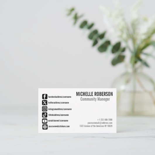 ソーシャルメディアの記号 名刺 (スタンド正面)