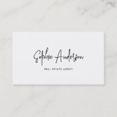 ソーシャルメディアの追加トレンディーモダンスクリプトのミニマリスト 名刺 (正面)