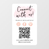 ソーシャルメディアのQRコードがUs Pinkにモダン接続 ウィンドウサイン (シート)