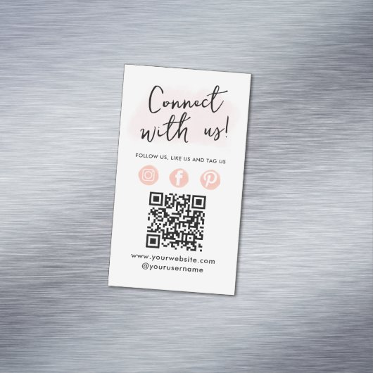 ソーシャルメディアのQRコードがUs Pinkにモダン接続 マグネット名刺 (インサイチュ)