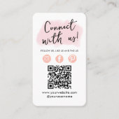 ソーシャルメディアのQRコードがUs Pinkにモダン接続 名刺 (正面)