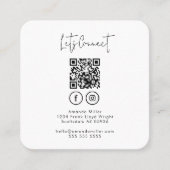 ソーシャルメディアのQRコードと私たちとモダン接続 スクエア名刺 (正面)