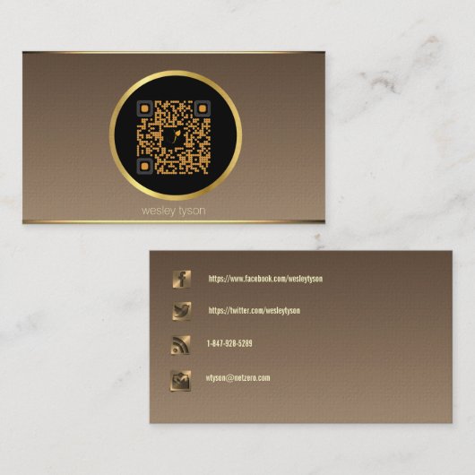 ソーシャルメディアのqrコードビジネスカード 名刺 (正面/裏面)
