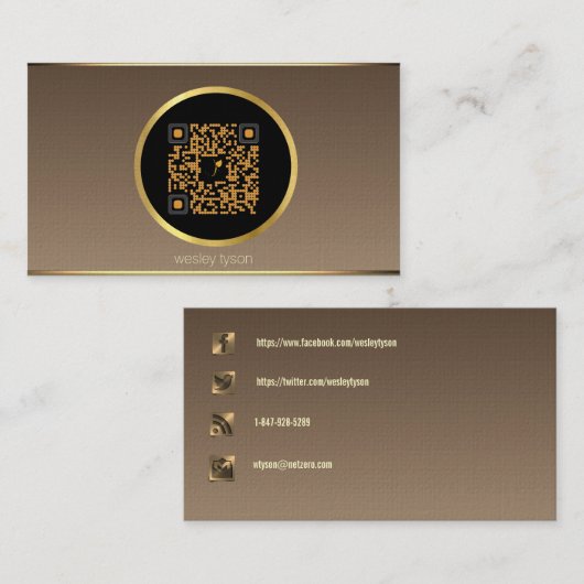 ソーシャルメディアのqrコードビジネスカード 名刺 (正面/裏面)