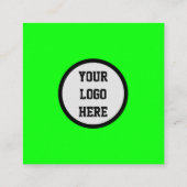 ソーシャルメディアのQRコード スキャン可能な蛍光グリーン スクエア名刺 (裏面)