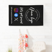 ソーシャルメディアのWebサイトのロゴを取得カスタムする 横断幕 (インサイチュ)