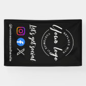 ソーシャルメディアのWebサイトのロゴを取得カスタムする 横断幕 (横)