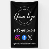 ソーシャルメディアのWebサイトのロゴを取得カスタムする 横断幕 (縦)