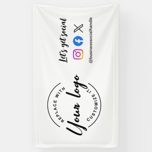 ソーシャルメディアのWebサイトを取得しようカスタムロゴバナー 横断幕 (縦)