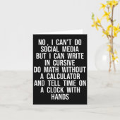 ソーシャルメディアはできないけど、筆記体で書くことはできる カード (黄色い花)