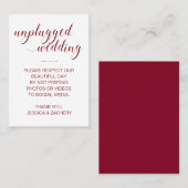 ソーシャルメディアへの投稿結婚禁止 プレイスカード (正面/裏面)