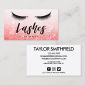 ソーシャルメディアまばたき目レッドピンクグリッター 名刺 (正面/裏面)