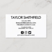 ソーシャルメディアまばたき目レッドピンクグリッター 名刺 (裏面)