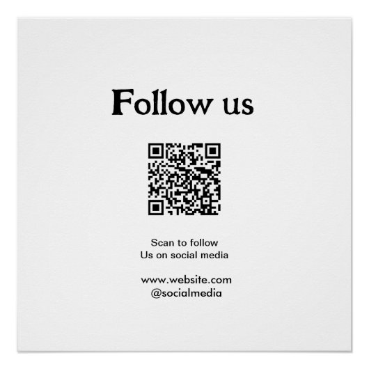 ソーシャルメディアをフォローする QRコードをスキャンしてフォロー ポスター (正面)