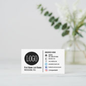 ソーシャルメディアを使用したプレーンホワイト汎用名刺 名刺 (スタンド正面)