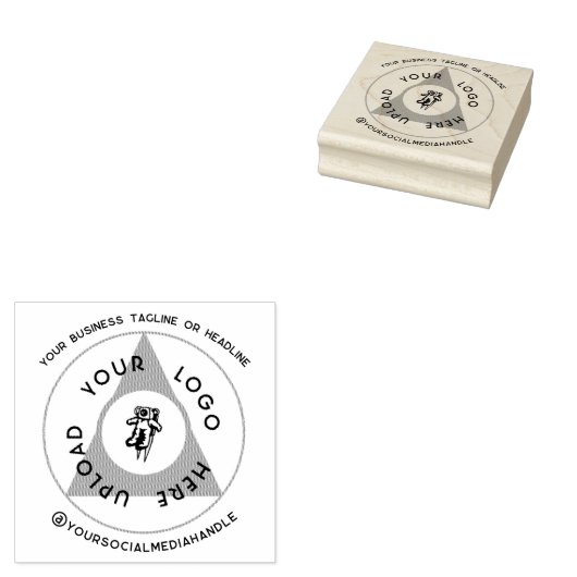 ソーシャルメディアを使用した循環ビジネスロゴ ラバースタンプ (押印)