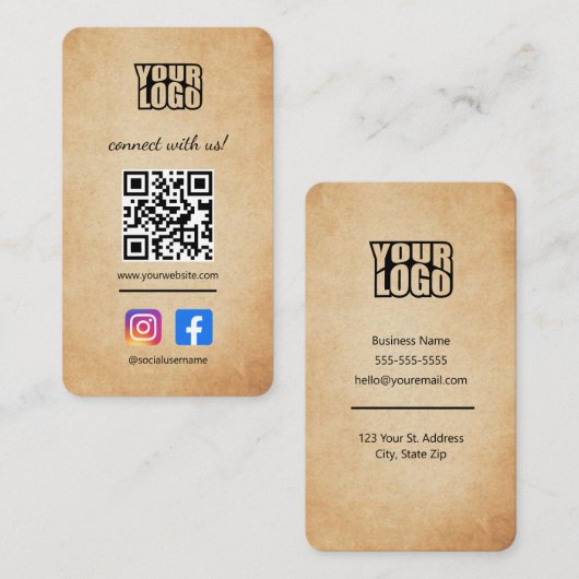 ソーシャルメディアを使用してUs名刺と接続 名刺 (正面/裏面)