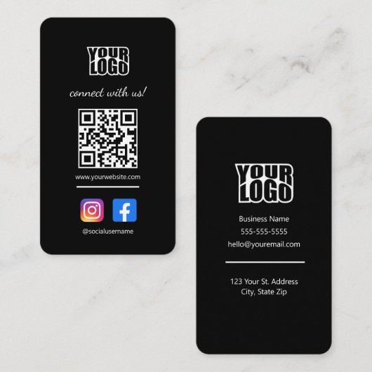 ソーシャルメディアを使用してUs名刺と接続 名刺 (正面/裏面)