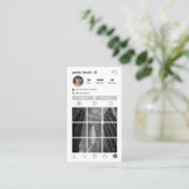 ソーシャルメディアアイコンとInstagramスタイル&QRコード 名刺 (スタンド正面)