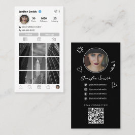 ソーシャルメディアアイコンとInstagramスタイル&QRコード 名刺