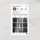 ソーシャルメディアアイコンとInstagramスタイル&QRコード 名刺 (正面)
