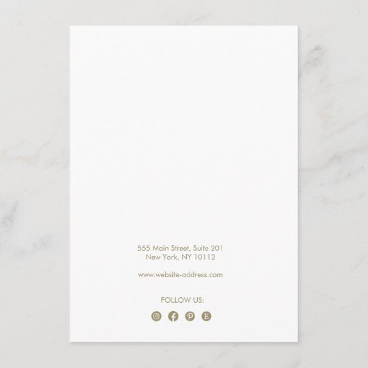 ソーシャルメディアアイコン付きヘアボウのクリップ エンクロージャーカード (裏面)