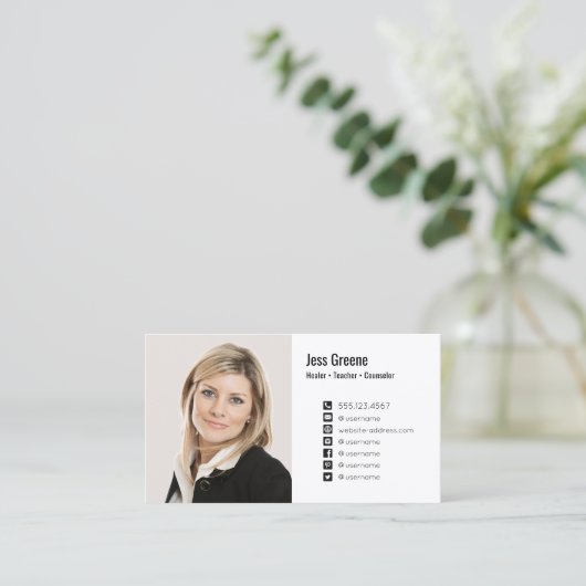 ソーシャルメディアアイコン写真イメージプロファイル 名刺 (スタンド正面)