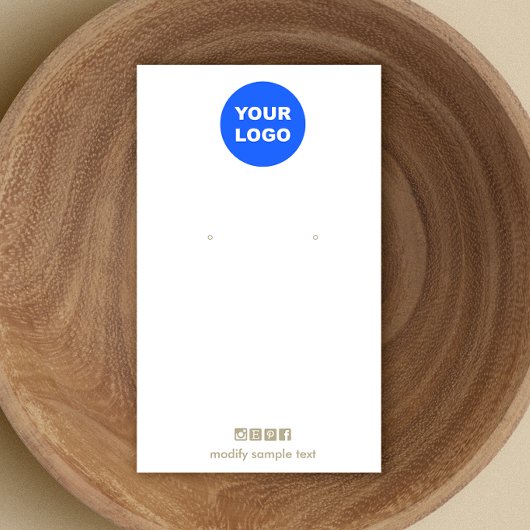 ソーシャルメディアアイコン追加ロゴイヤリングディスプレイカード