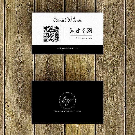 ソーシャルメディアアイコンQrコードロゴConnect With Us 名刺