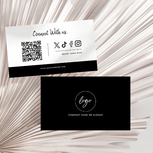 ソーシャルメディアアイコンQrコードロゴConnect With Us 名刺