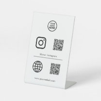 ソーシャルメディアアイコンQRコード記号 台座サイン