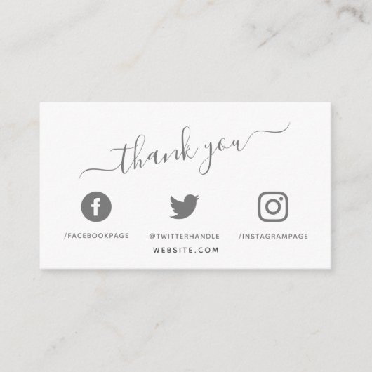 ソーシャルメディアアイコンQRコー感謝していドを割引する エンクロージャーカード (正面)