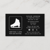 ソーシャルメディアアイススケートで滑るインストラクタースポーツコーチ 名刺 (正面)