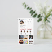 ソーシャルメディアインスタグラムキュートピンクベーカリー 名刺 (スタンド正面)