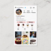 ソーシャルメディアインスタグラムキュートピンクベーカリー 名刺 (正面)