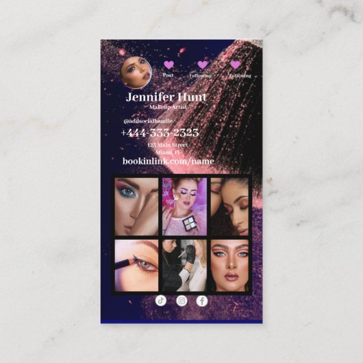 ソーシャルメディアインフルエンサートレンディースタイルQRcode 名刺 (裏面)