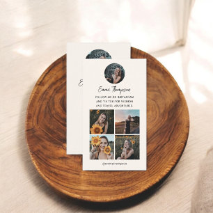 ソーシャルメディアインフルエンサーQRコードフォトベージュ 名刺