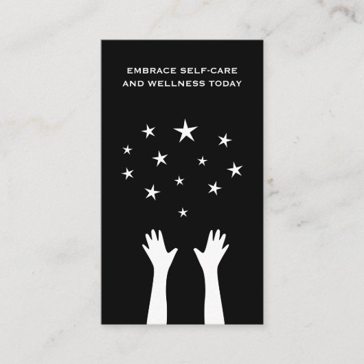 ソーシャルメディアエステティシャンスキンケアハンズスターズおもしろい 名刺 (正面)