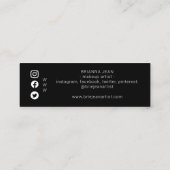 ソーシャルメディアオール&ウェブサイトピンクグリッター スキニー名刺 (裏面)