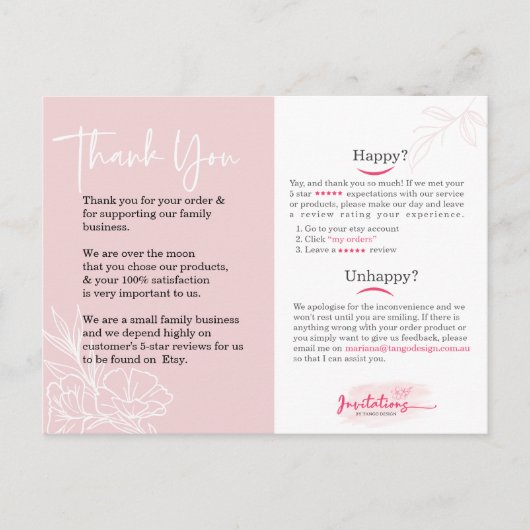 ソーシャルメディアカードをありがとう。ビジネスレビュー。 ポー ポストカード (正面)