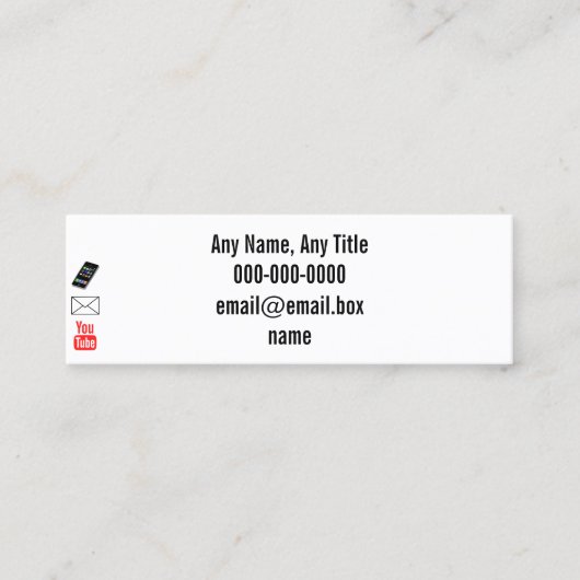 ソーシャルメディアカード スキニー名刺 (正面)