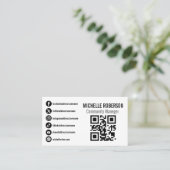 ソーシャルメディアシンボルQRコードロゴまたは写真 名刺 (スタンド正面)