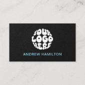 ソーシャルメディアスキャン可能なQRコードロゴカスタムブラック 名刺 (裏面)