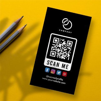 ソーシャルメディアスキャンME QRコードロゴモダンシンプル マグネット名刺