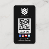ソーシャルメディアスキャンMe QRコードロゴモダンシンプル 名刺 (正面)