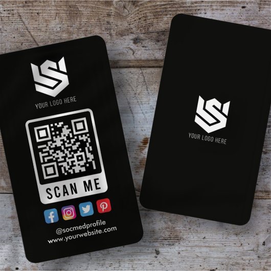 ソーシャルメディアスキャンMe QRコードロゴモダンシンプル 名刺